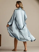 [Harmaansininen] SilkSilky-FI Long Sleeve Naisten Aamutakki 002