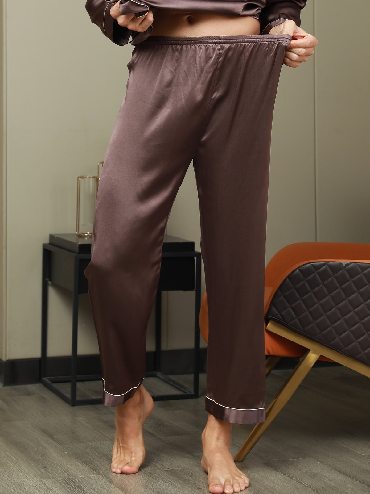 [Kahvi] SilkSilky-FI Mens Sleep Bottoms 004