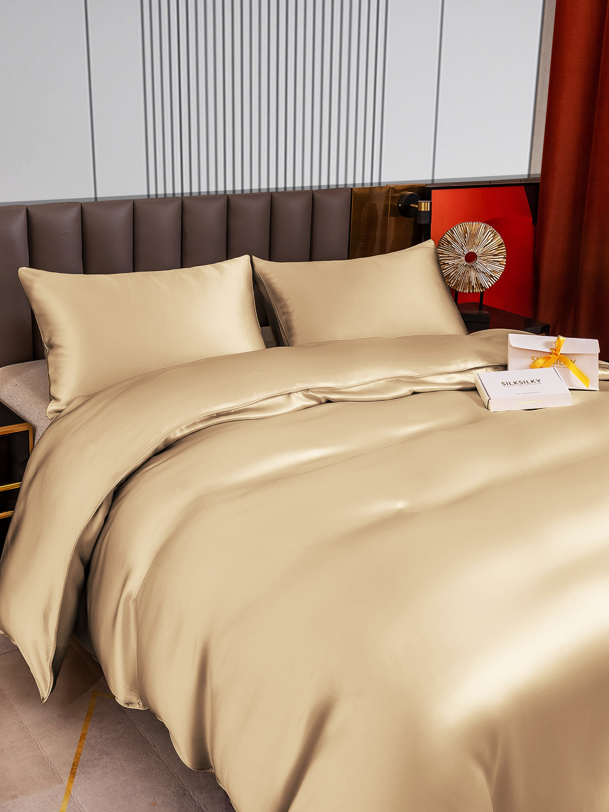 [Beige] SilkSilky-FI 22Momme Bedding Set 003