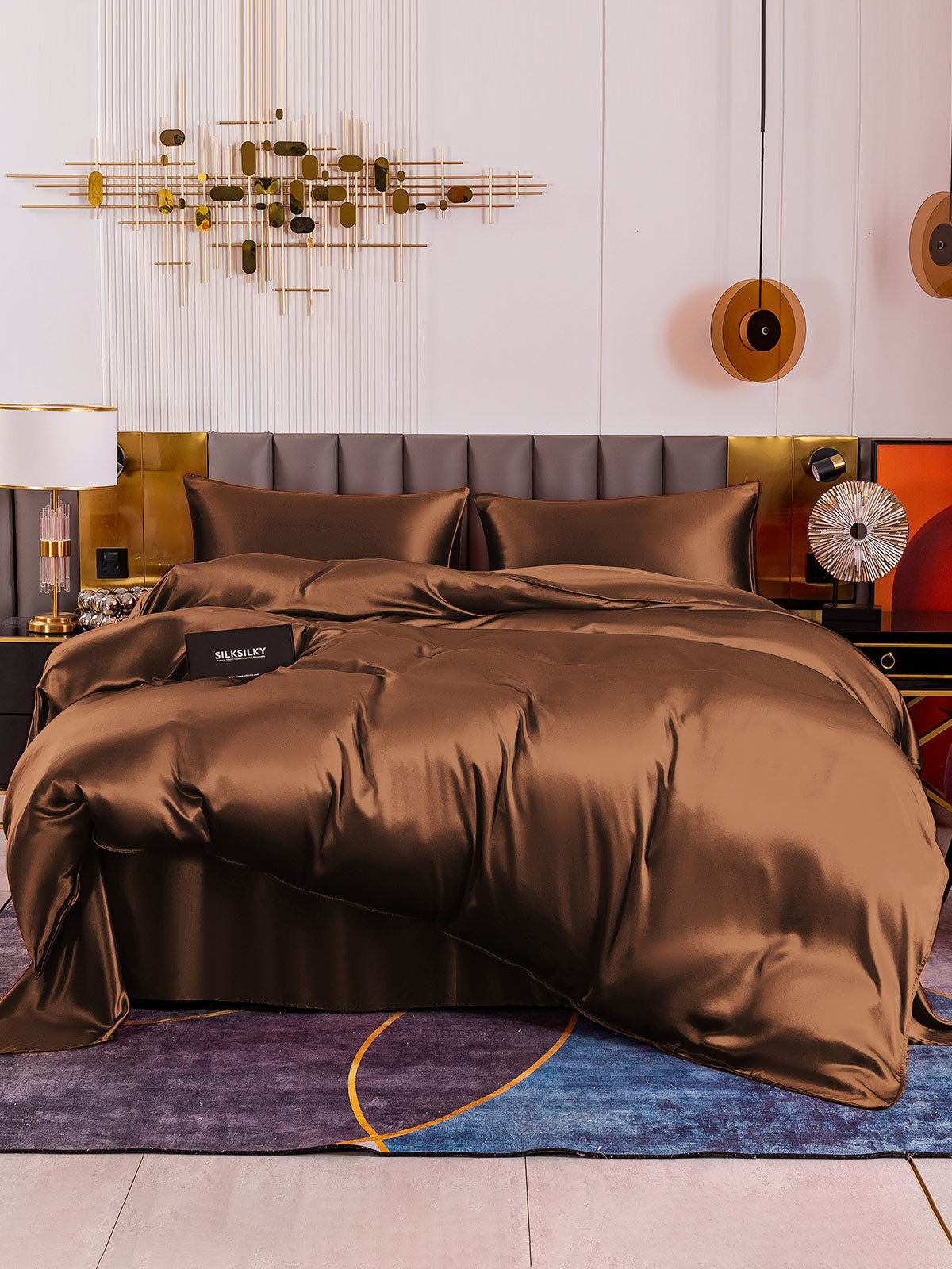 [Kahvi] SilkSilky-FI 19Momme Bedding Set 001