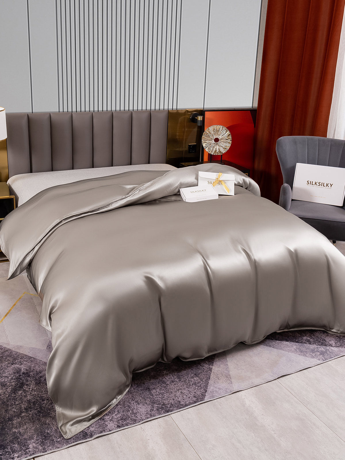 [Harmaa] SilkSilky-FI 22Momme Duvet Cover 003