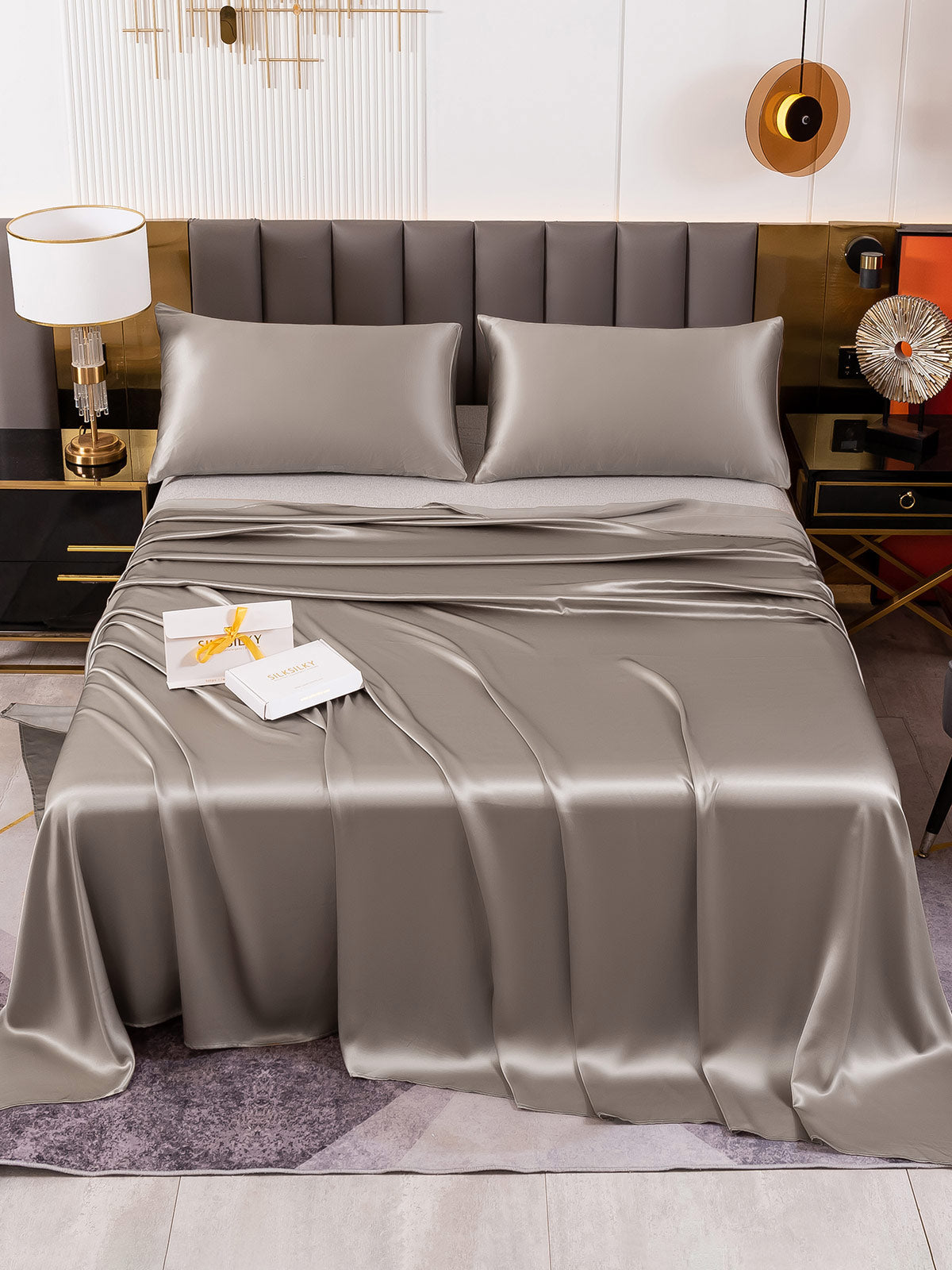 [Harmaa] SilkSilky-FI 19Momme Bedding Set 002