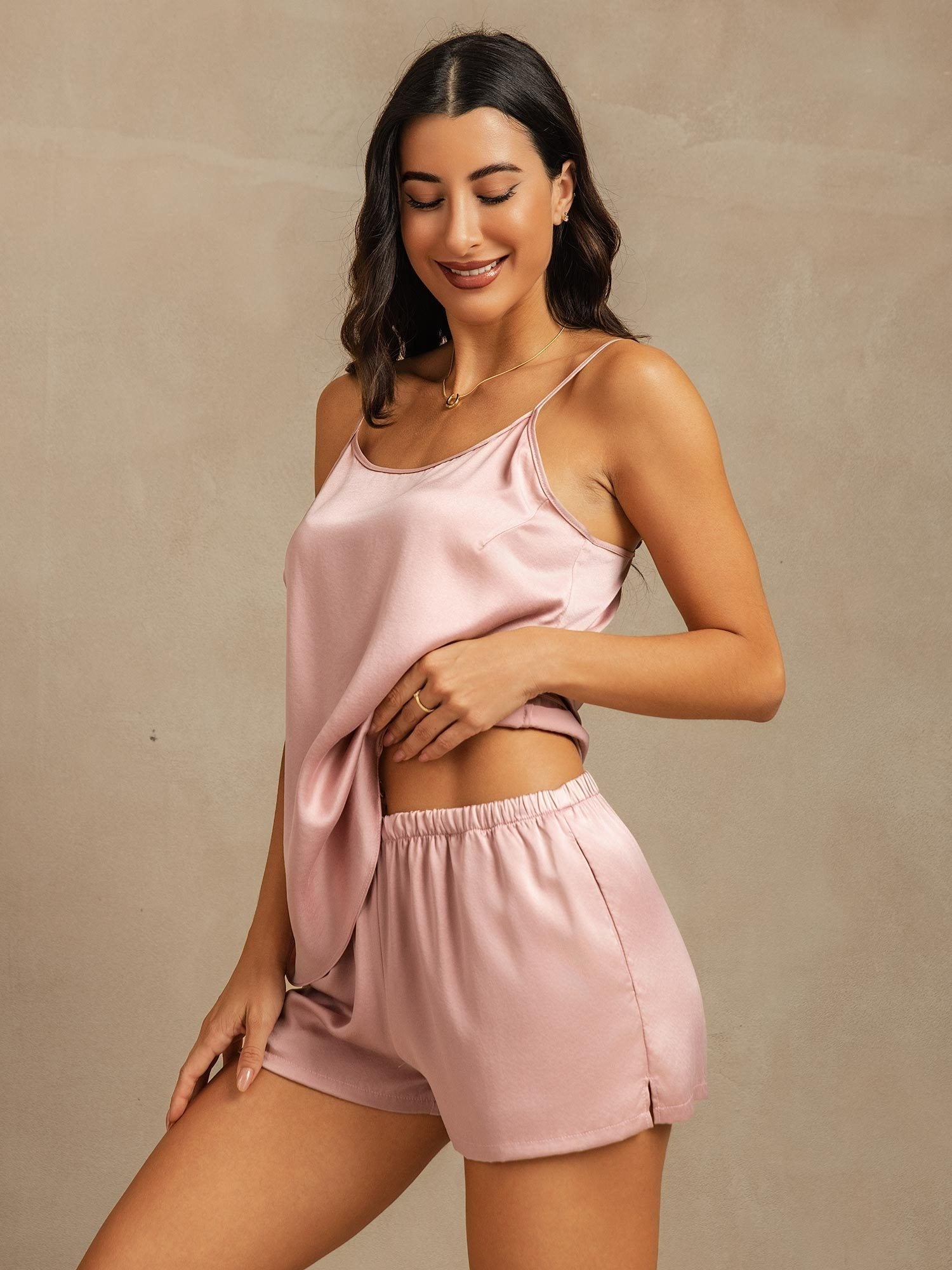 [Persikkaiho] SilkSilky-FI 19Momme Camisole Set 003