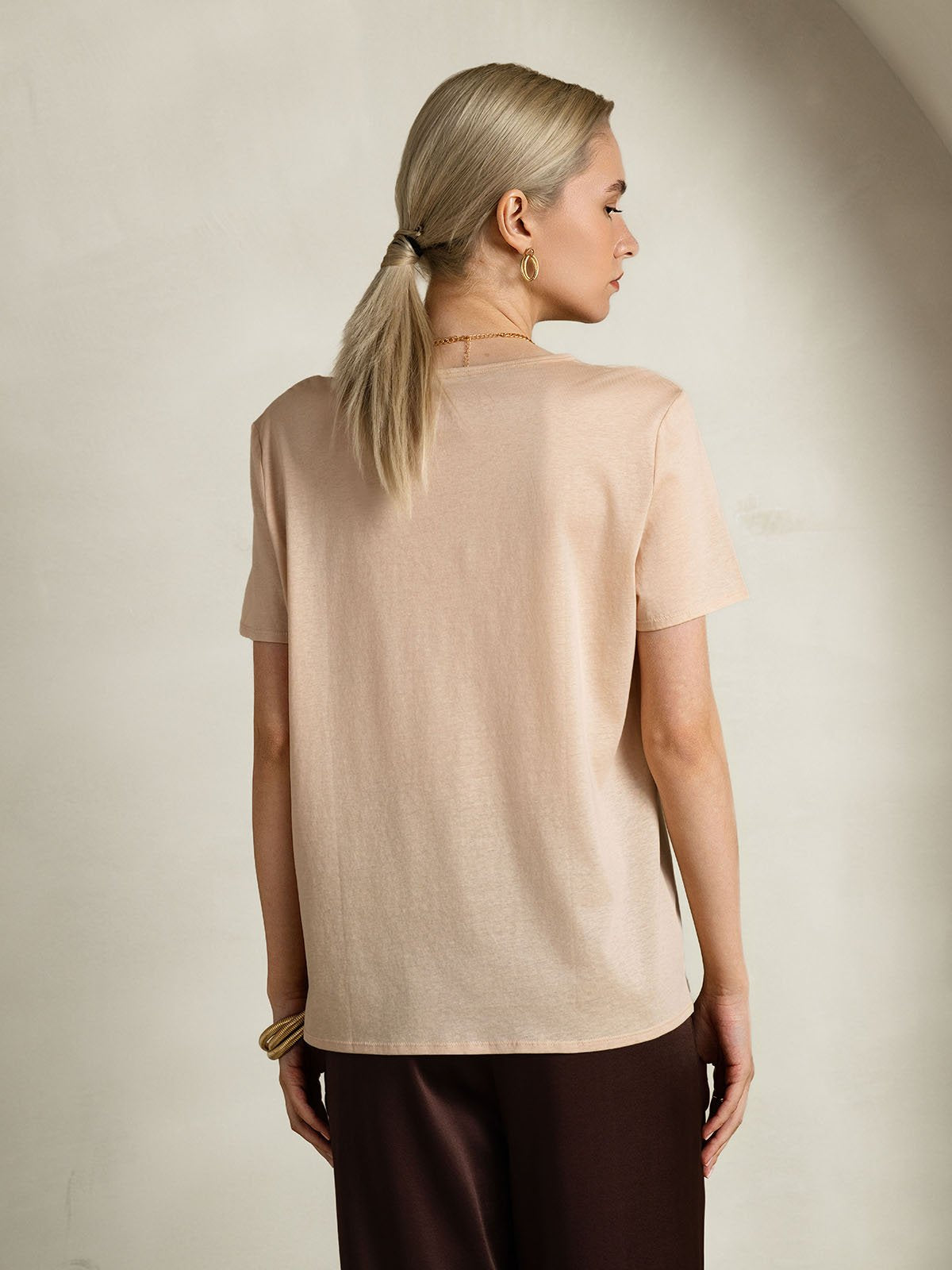 SilkSilky-FI Womens T-Shirt Beige 002