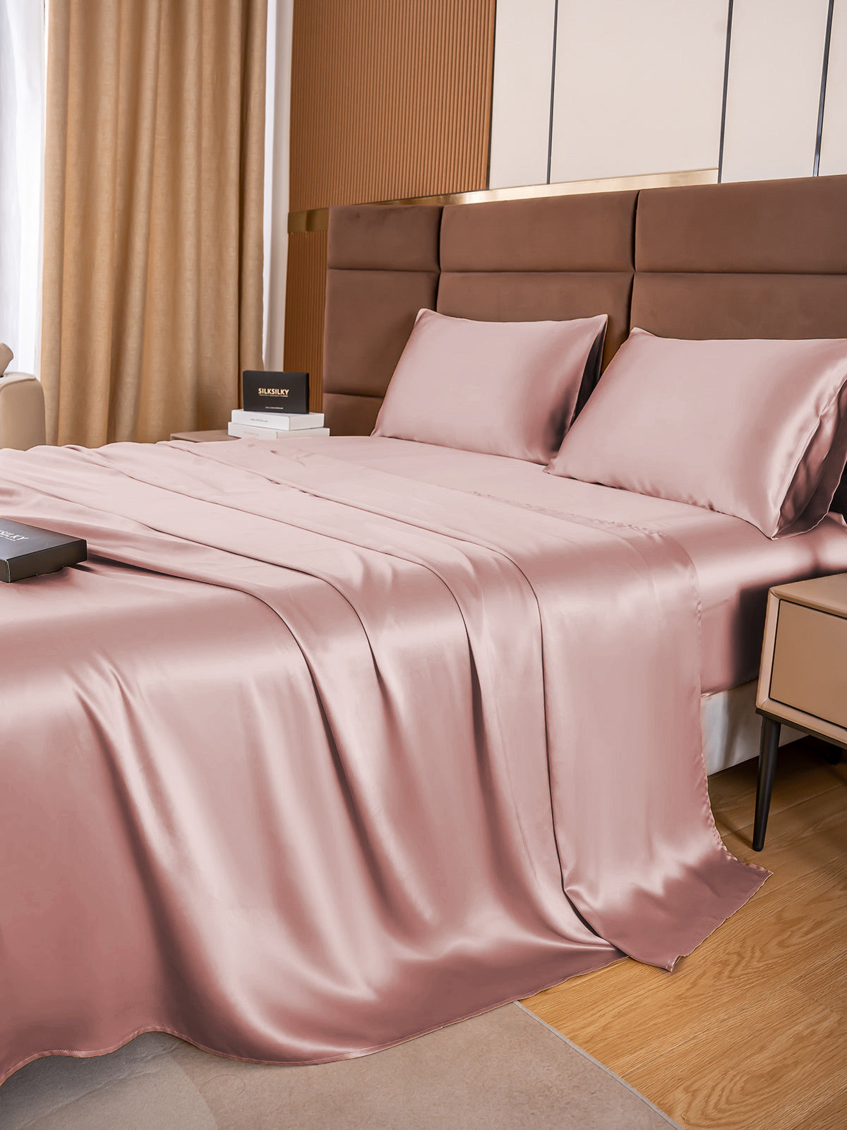 [Vaalean Mauve] SilkSilky-FI 19Momme Bedding Set 006