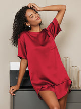 [Viini] SilkSilky-FI Short Sleeve Round Neck Naisten Pyjamat 004