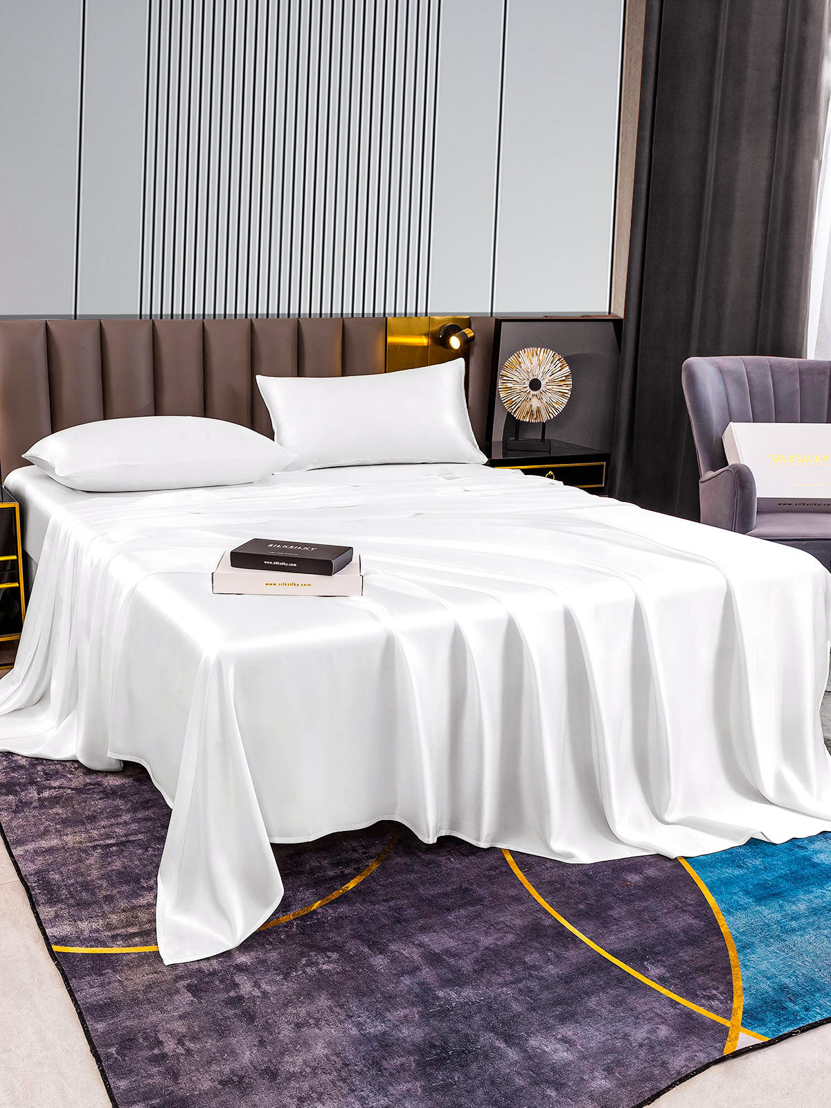 [Valkoinen] SilkSilky-FI 22Momme Bedding Set 005