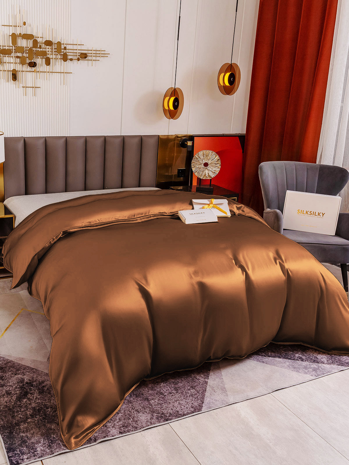 [Kahvi] SilkSilky-FI 19Momme Duvet Cover 003