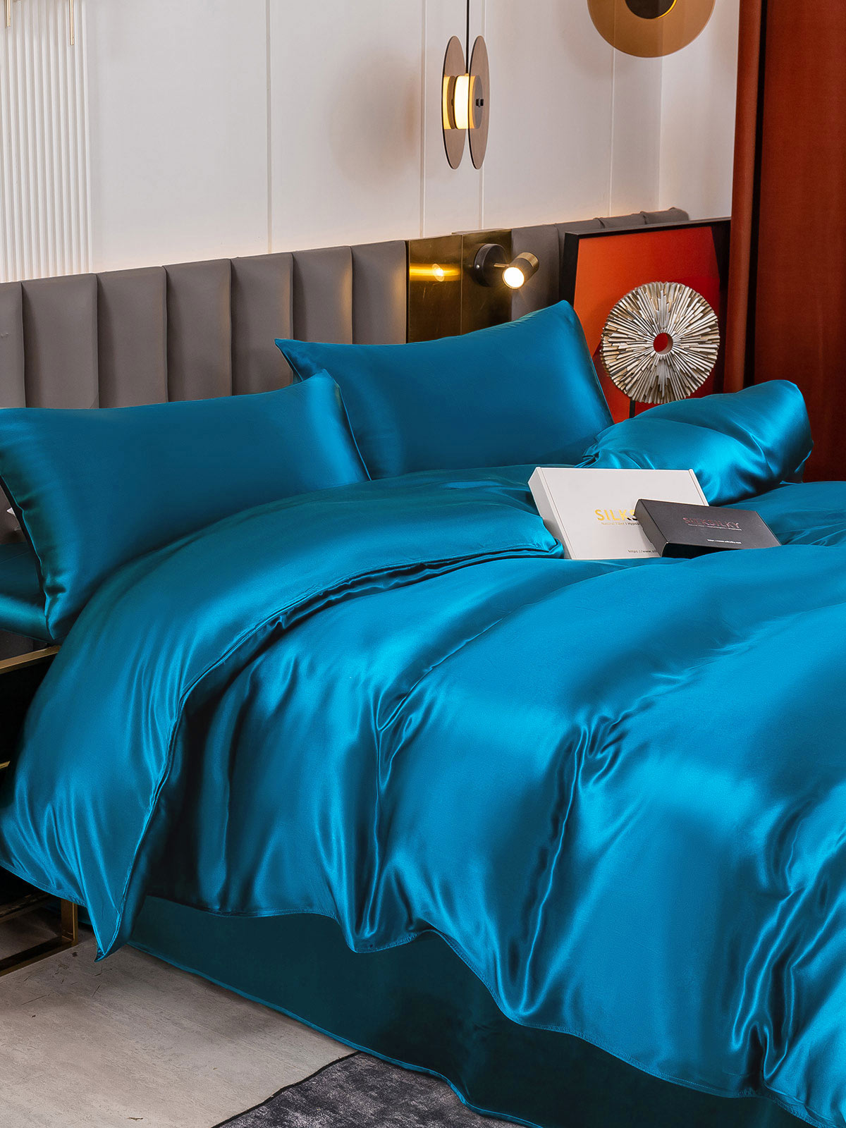 [Sinivihreä] SilkSilky-FI 19Momme Bedding Set 004