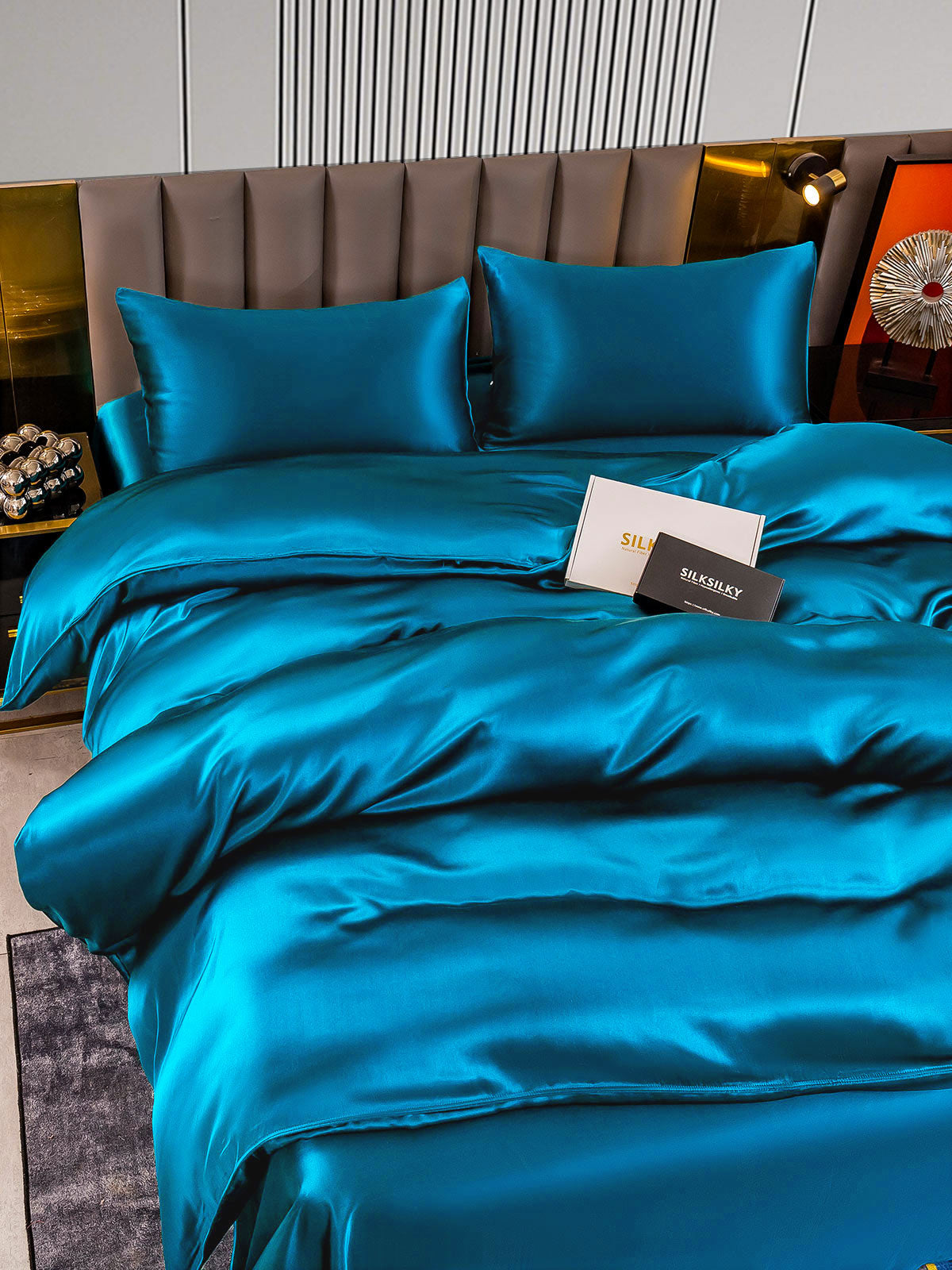 [Sinivihreä] SilkSilky-FI 22Momme Bedding Set 003