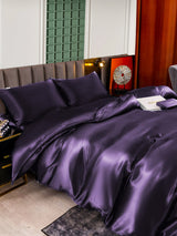 [Tumma Violetti] SilkSilky-FI 25Momme Vuodevaatteet Setti 007