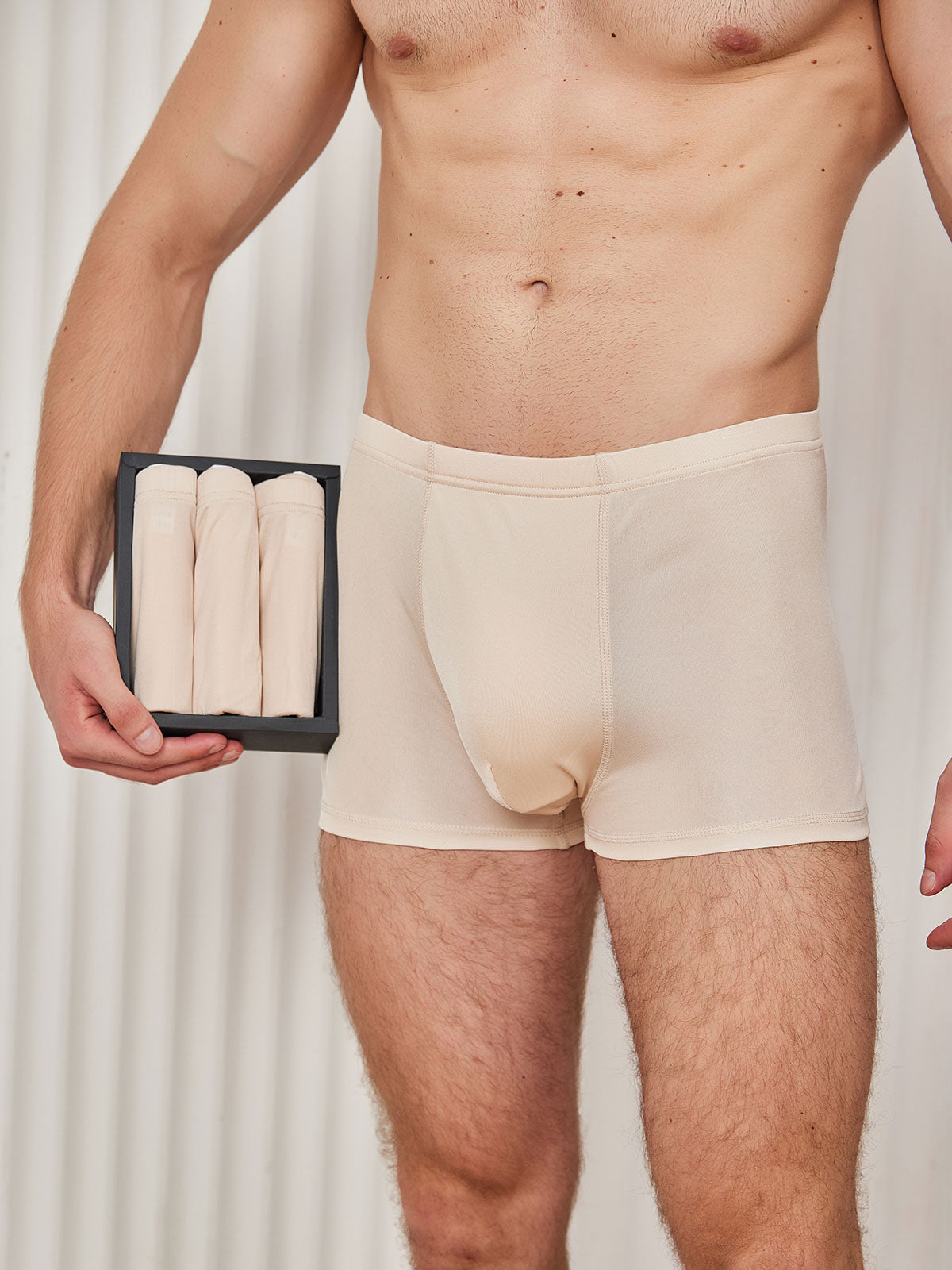 [Beige] SilkSilky-FI Mens Underwear 001