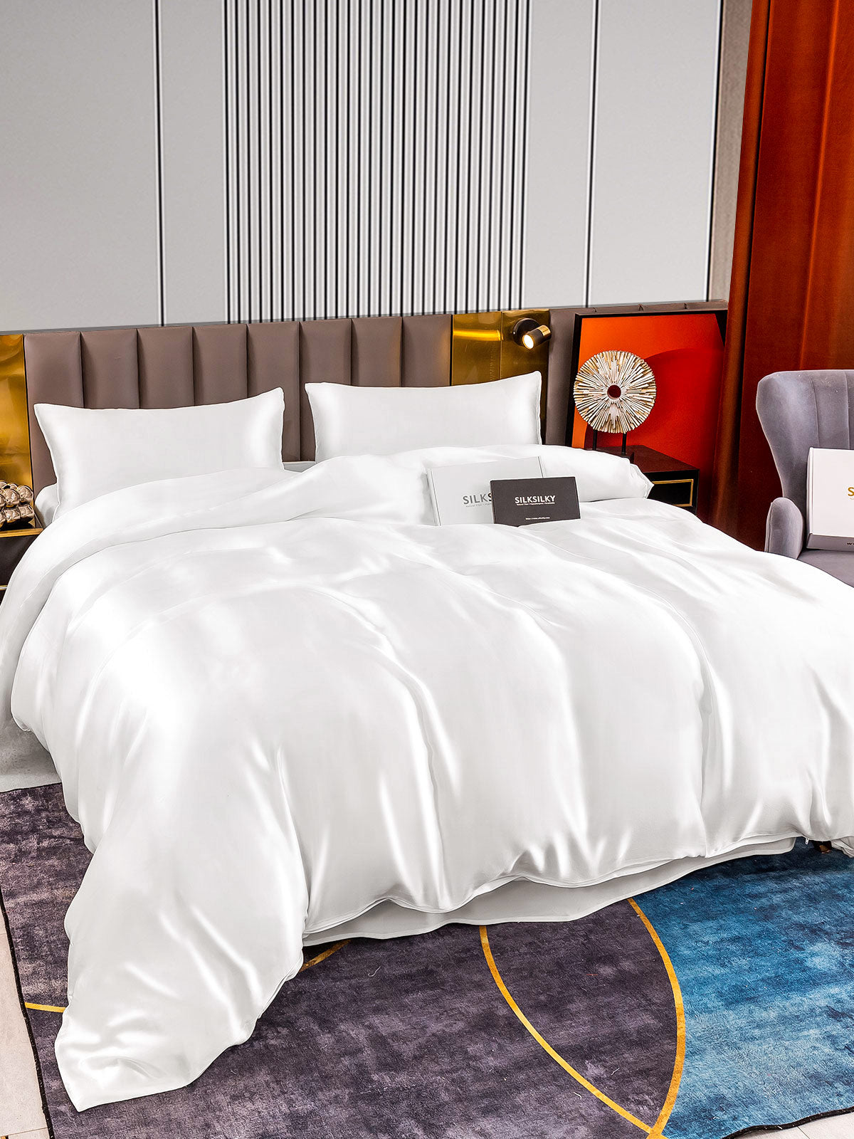 [Valkoinen] SilkSilky-FI 22Momme Bedding Set 003
