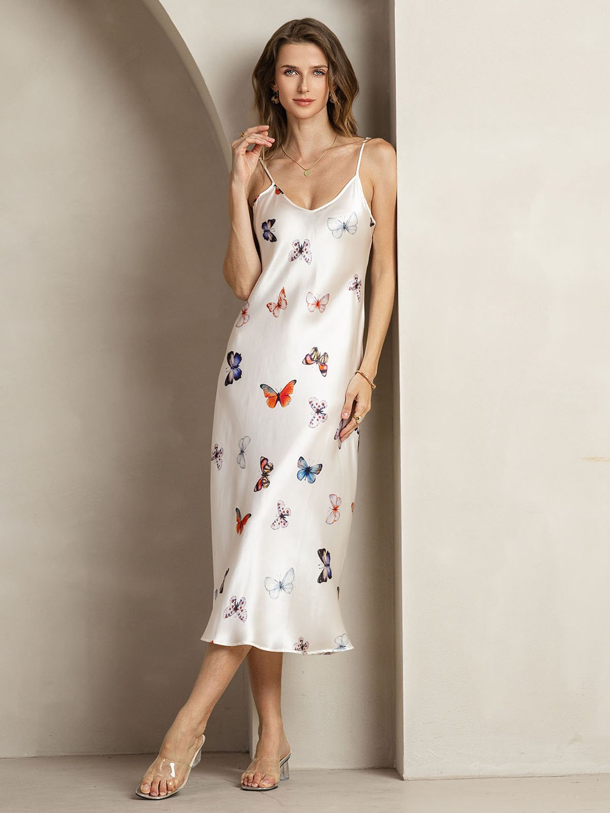 [ValkoinenPerhonen] SilkSilky-FI 19Momme Dress 004