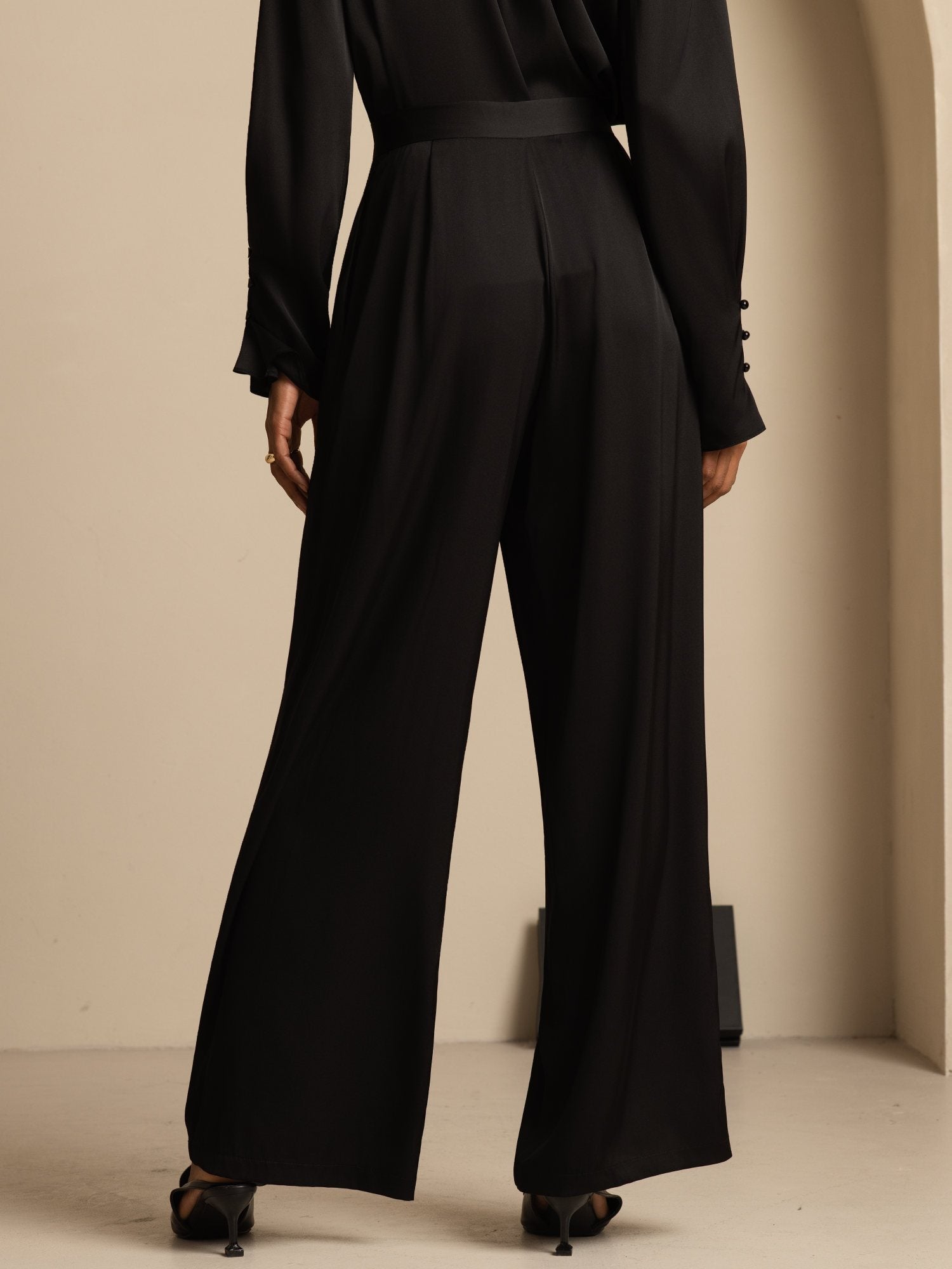 [Musta] SilkSilky-FI 19Momme Silkki Womens Pants 002