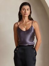 [Purppuranharmaa] SilkSilky-FI Spagettihihna V Neck Camisole Top 006