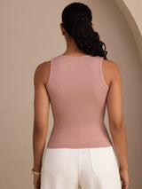[Pinkki] SilkSilky-FI Sleeveless Deep V Neck Camisole Top 002