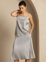 [Griffin Harmaa] SilkSilky-FI Spaghetti Strap Camisole Top 006