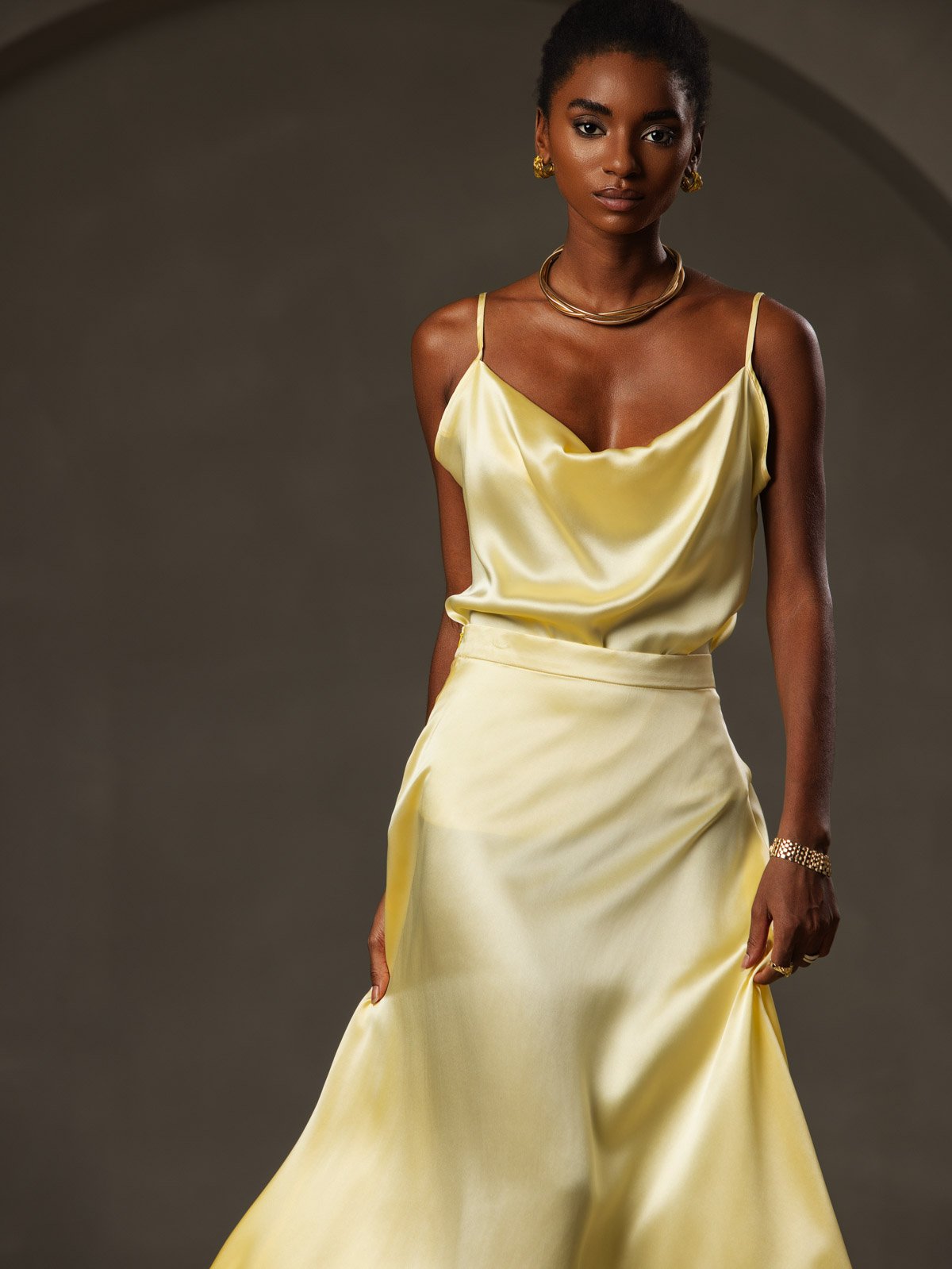 [Keltainen] SilkSilky-FI 19Momme Camisoles 003