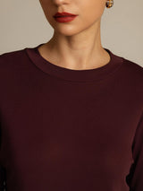 [Windsorviini] SilkSilky-FI Half Sleeve Crew Neck Naisten T-paita 004