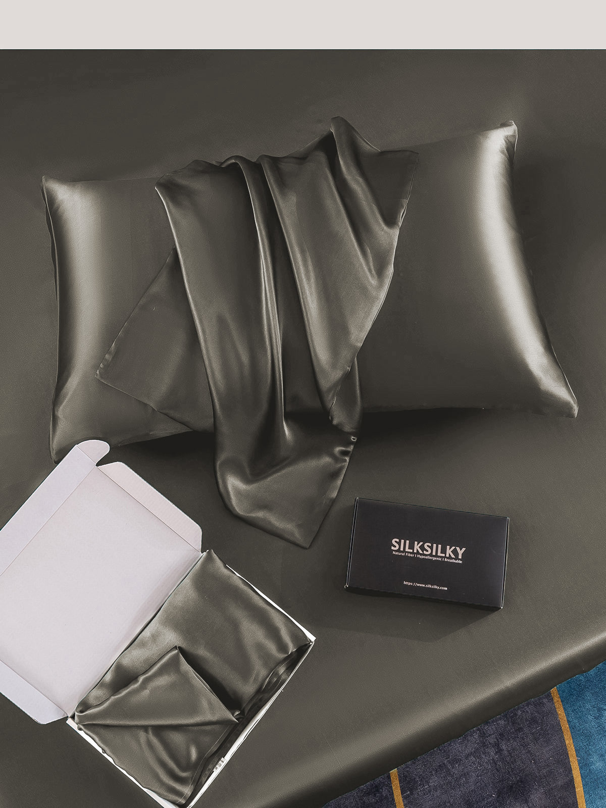 [Tumman Harmaa] SilkSilky-FI 22Momme Pillowcase 005