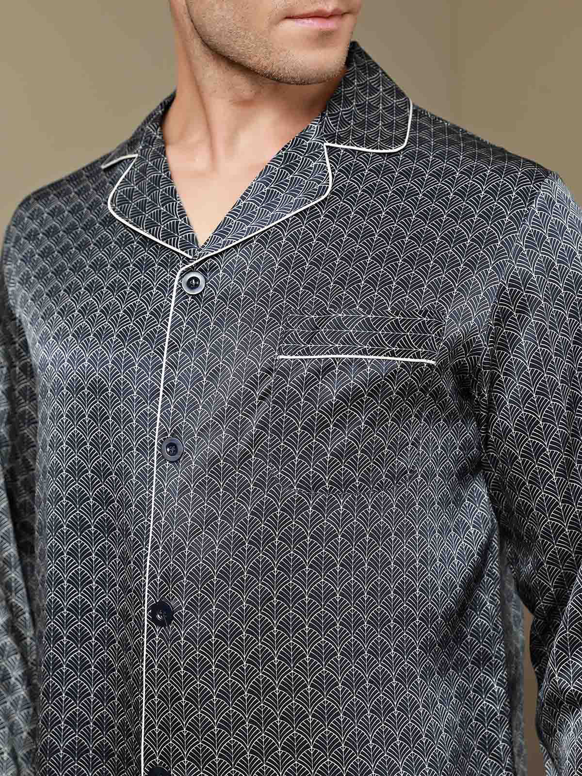 [Laivasto Ginkgo] SilkSilky-FI 19Momme Mens Pajamas 009