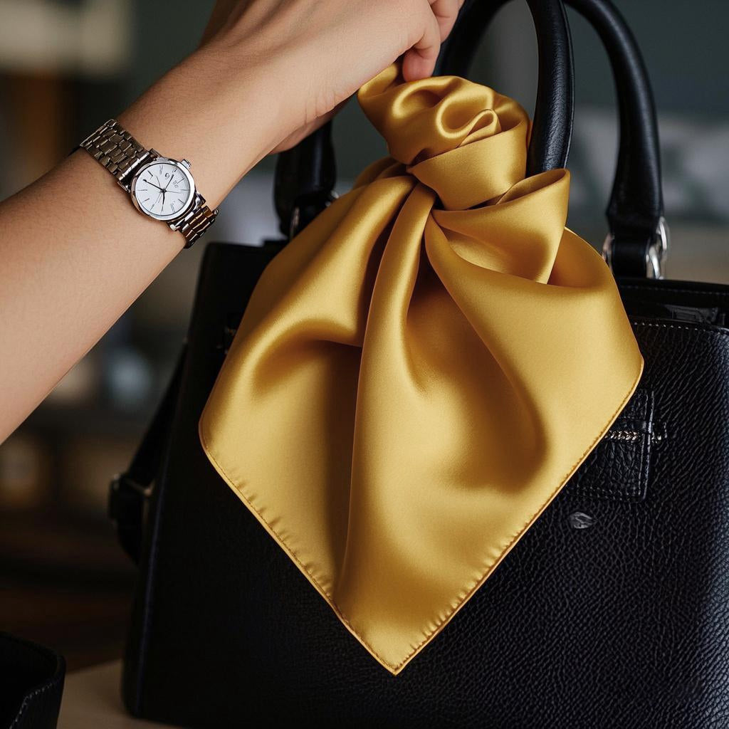 [Keltainen] SilkSilky-FI Pure Silk Scarf 001
