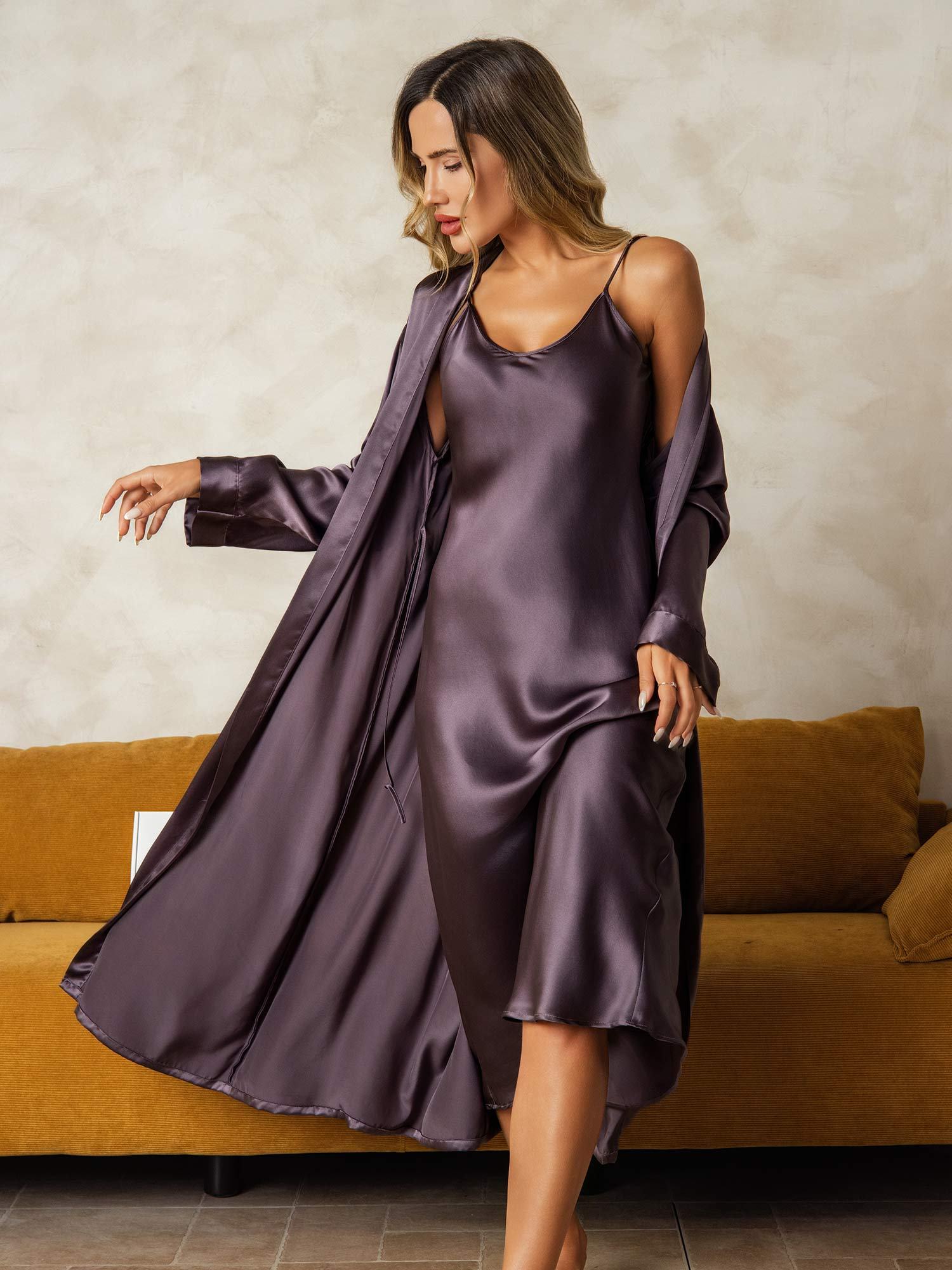 [Purppuranharmaa] SilkSilky-FI Wrap Yöpaita ja Aamutakkisetti 001