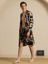 [Musta Lohikäärme] SilkSilky-FI Long Sleeve Miesten Pyjamat 004