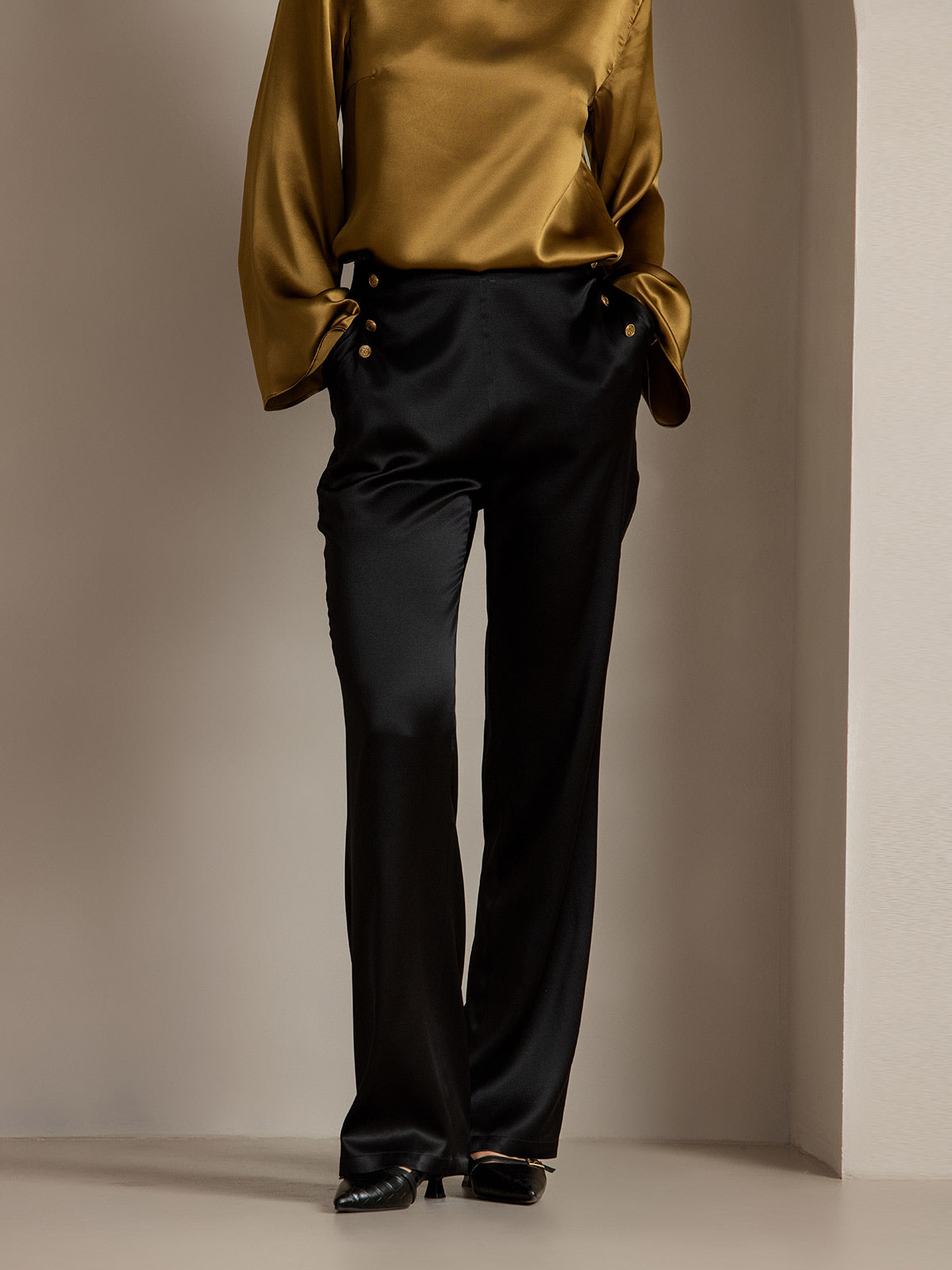 [Musta] SilkSilky-FI 19Momme Womens Pants 004
