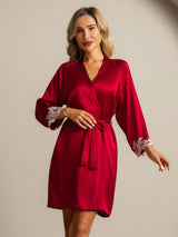 [Viini] SilkSilky-FI 3/4 Sleeve Naisten Aamutakki 004