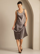 [Tumma Khaki] SilkSilky-FI Sleeveless Mekko 006