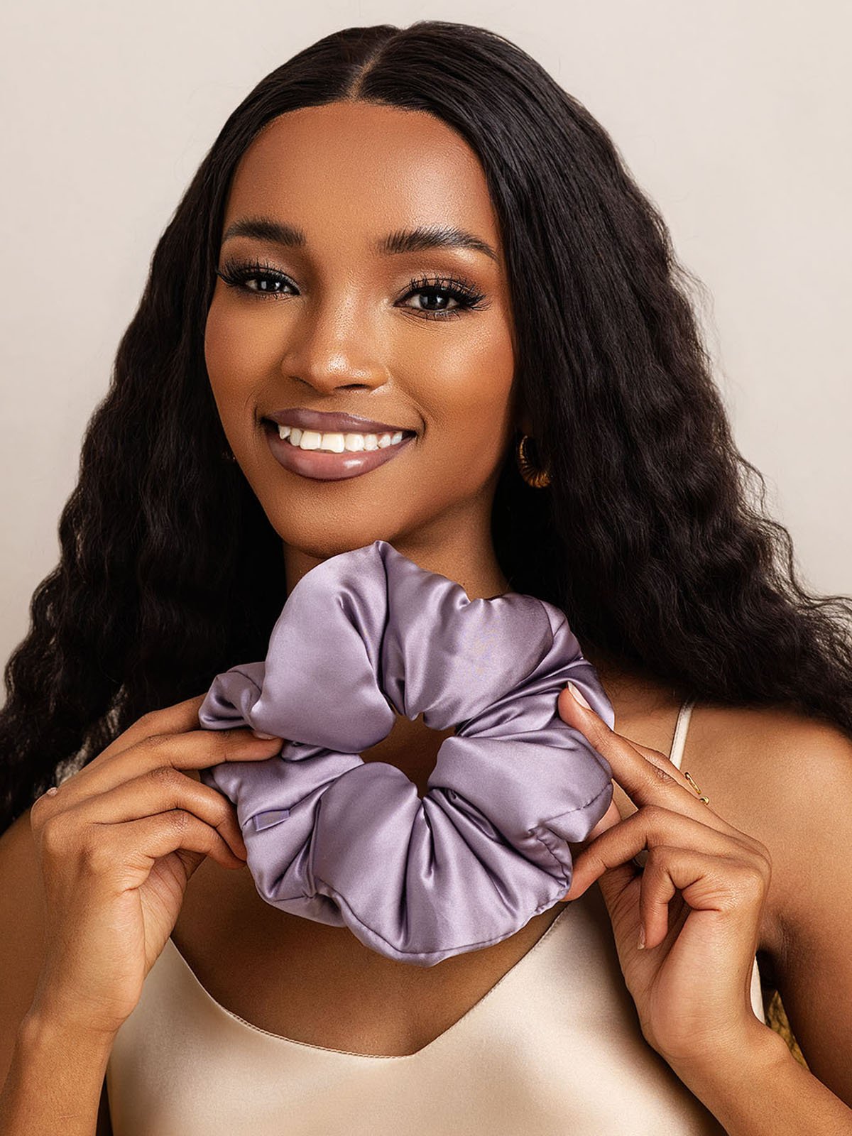 [Tumma Violetti] SilkSilky-FI Scrunchie 004