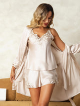 [Beige] SilkSilky-FI Womens Pajamas 001