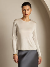 [Harmaa] SilkSilky-FI Long Sleeve Crew Neck Naisten T-paita 008