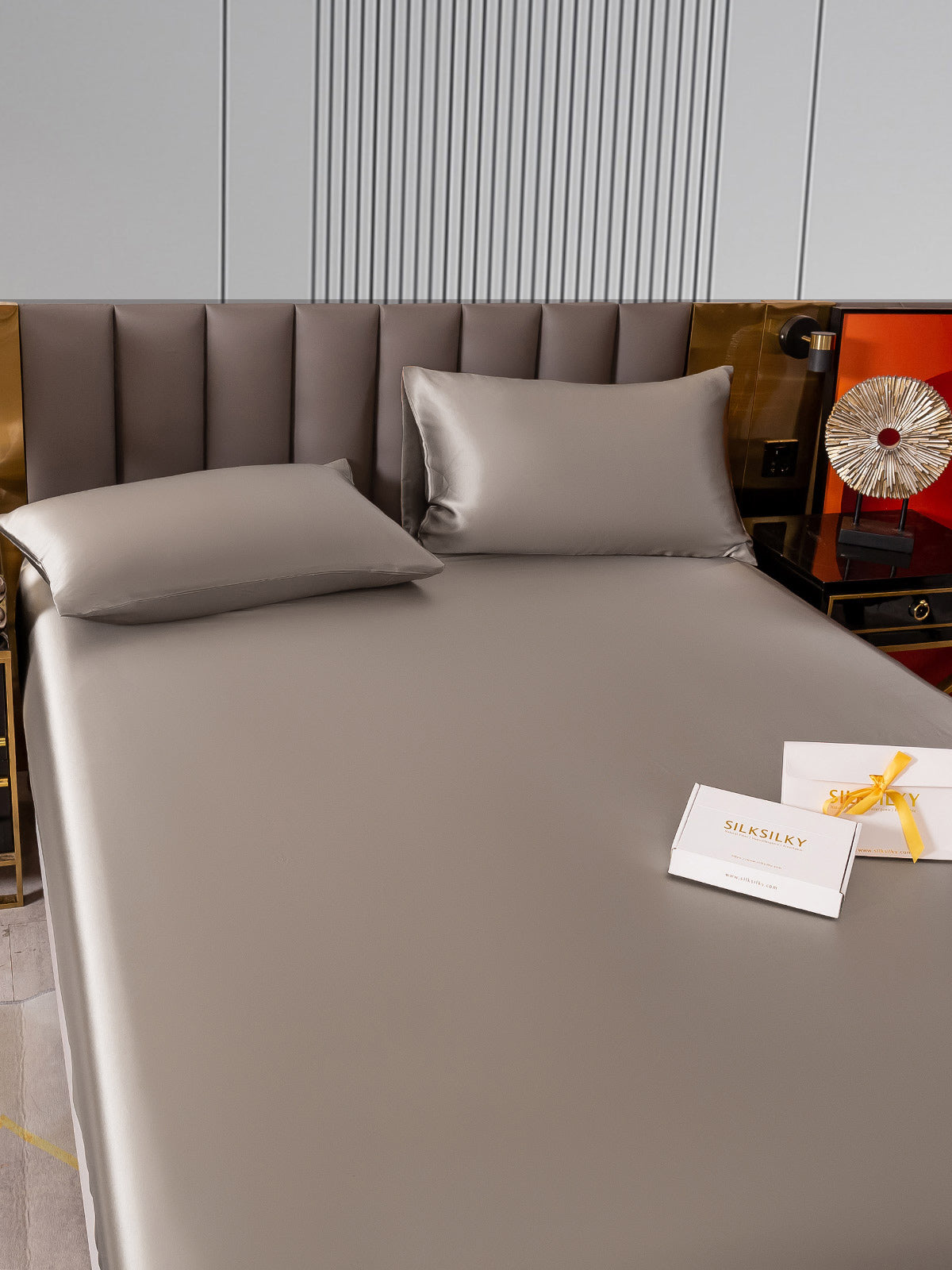 [Harmaa] SilkSilky-FI 22Momme Bedding Set 005