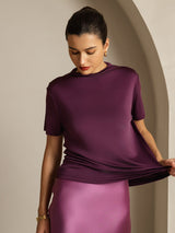 [Violetti] SilkSilky-FI Short Sleeve Naisten T-paita 003