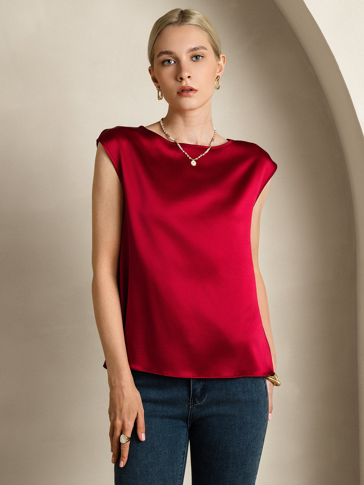 [Viini] SilkSilky-FI 19Momme Womens T-Shirt 001