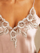 [Pinkki] SilkSilky-FI Spaghetti Strap V Neck Yöpaita 004