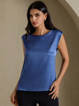 [Aito Petrooli] SilkSilky-FI Cap Sleeve Round Neck Naisten T-paita 003
