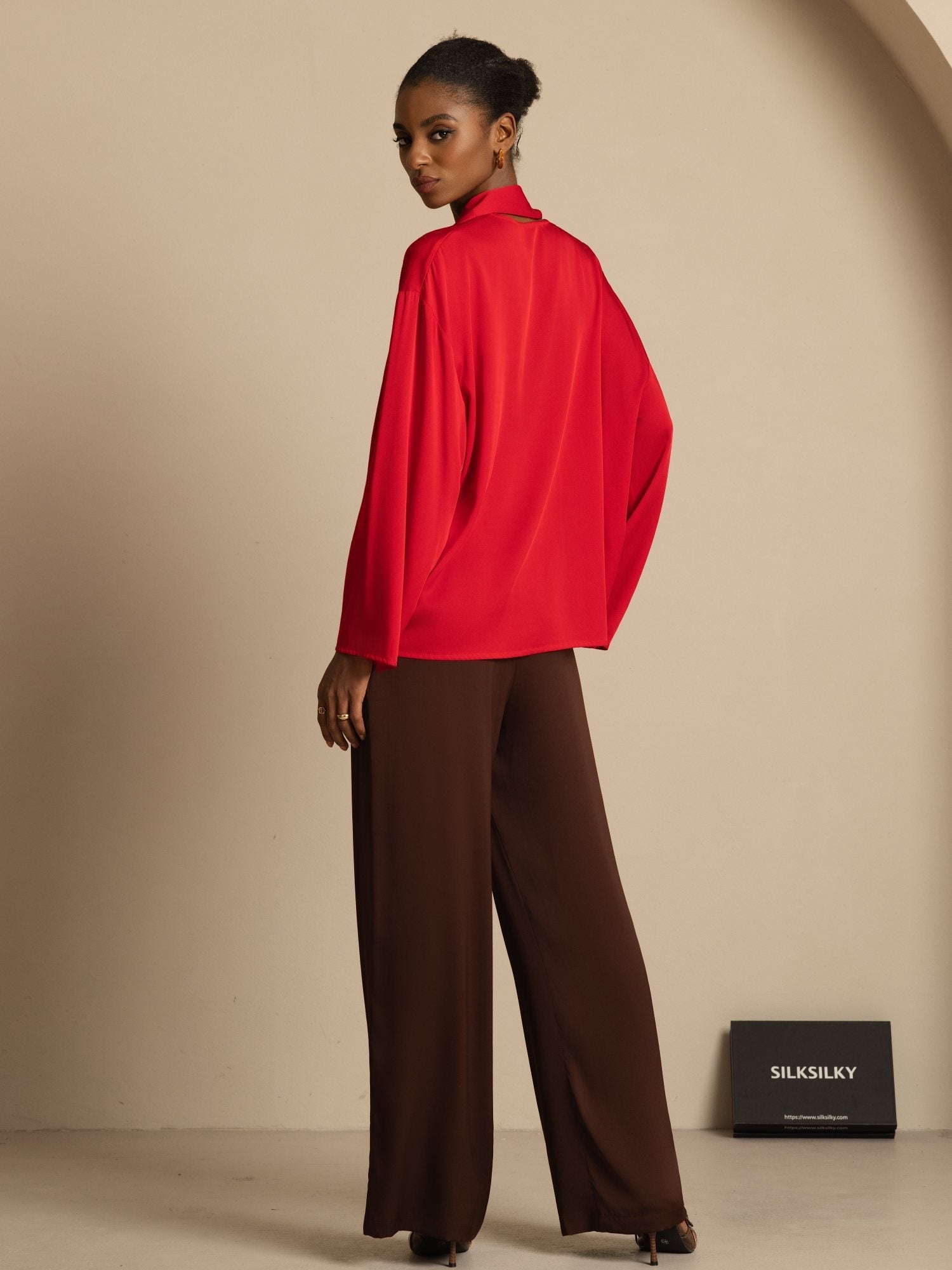 [Viini] SilkSilky-FI 19Momme Silkki Pitkähihainen V Pääntie Pusero 007