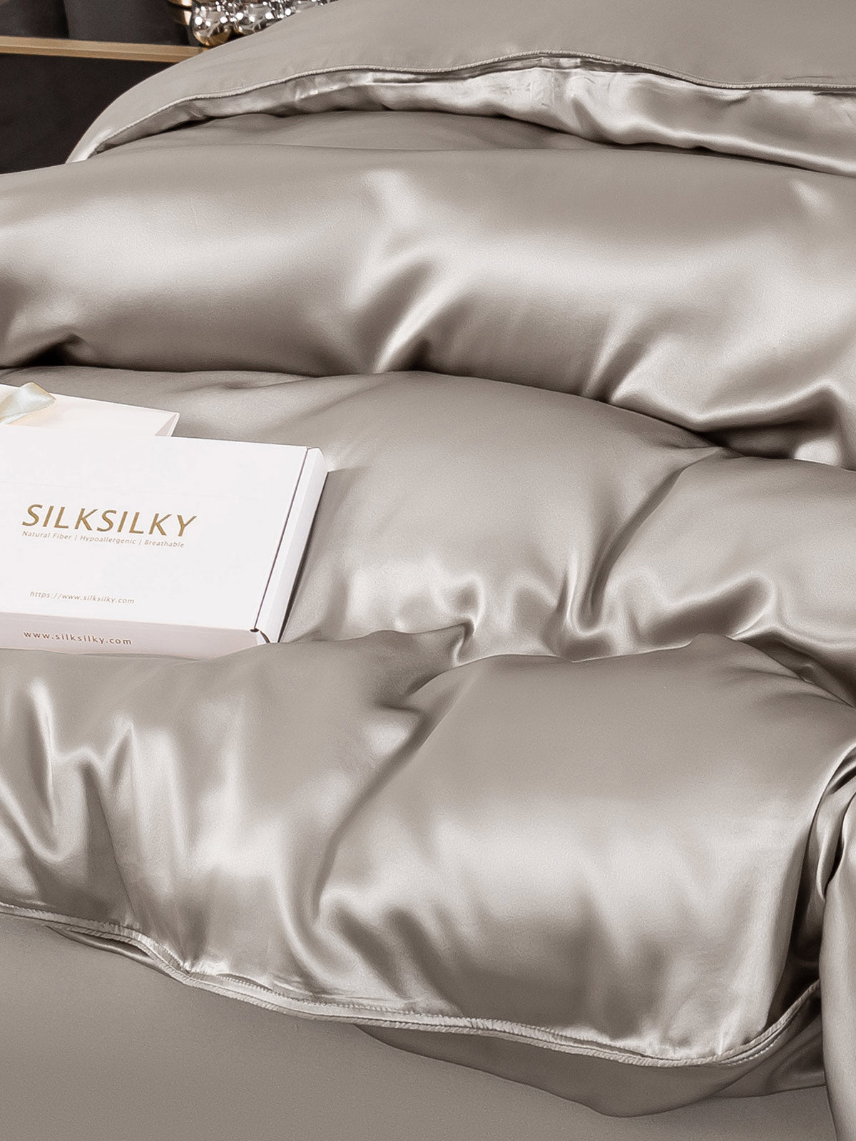 [Harmaa] SilkSilky-FI 25Momme Bedding Set 005