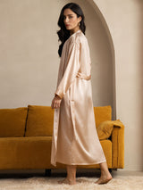 [Tan] SilkSilky-FI Long Sleeve Naisten Aamutakki 002
