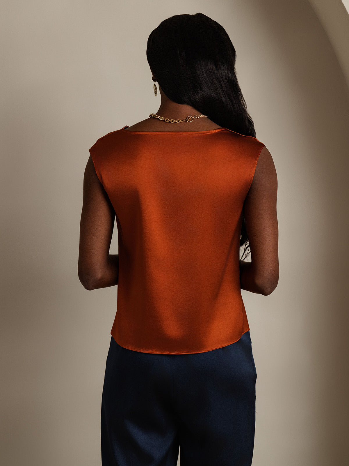 [Karamelli] SilkSilky-FI 19Momme Womens T-Shirt 002