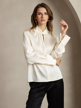 [Norsunluu] SilkSilky-FI 19Momme Womens Shirt 003