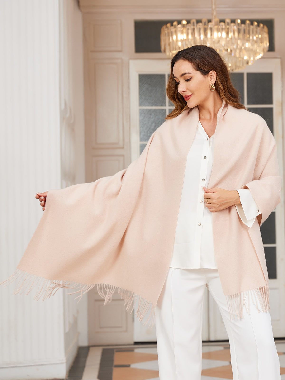 [Beige] SilkSilky-FI Scarf 001