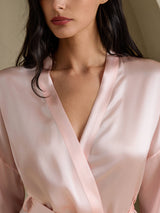 [Vaalea Pinkki] SilkSilky-FI 3/4 Sleeve Naisten Aamutakki 004