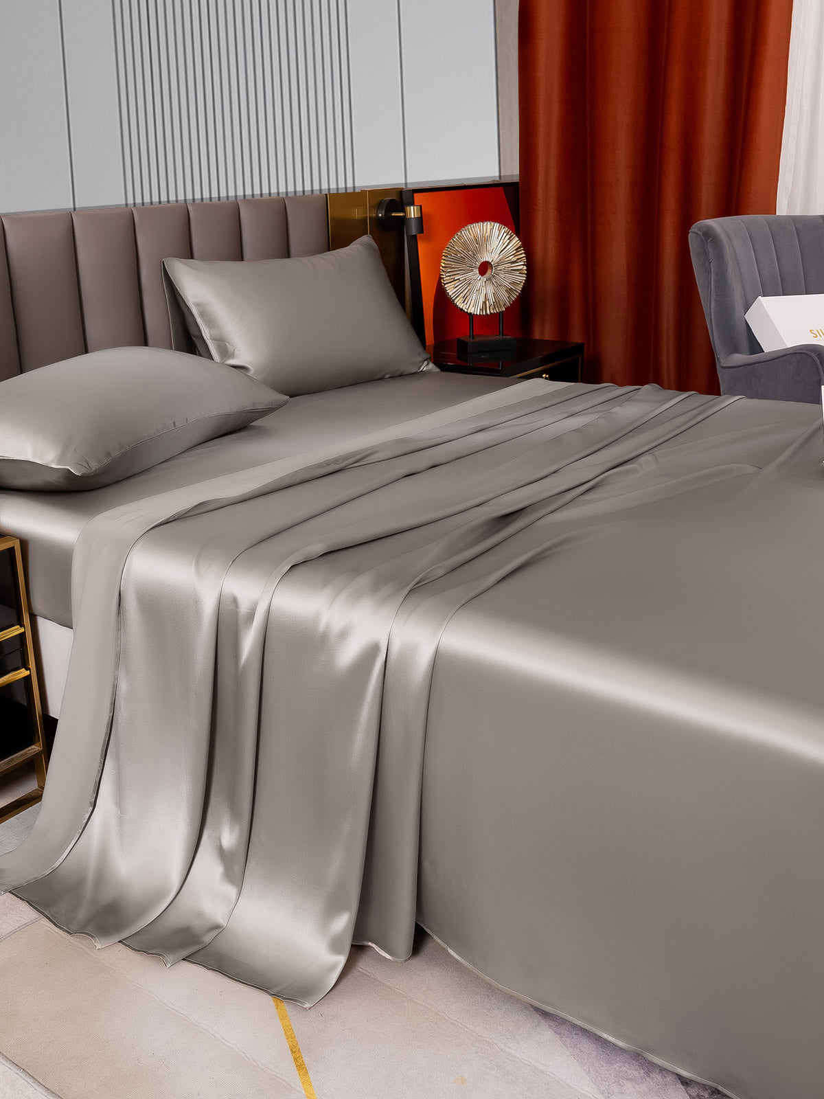 [Harmaa] SilkSilky-FI 22Momme Bedding Set 004