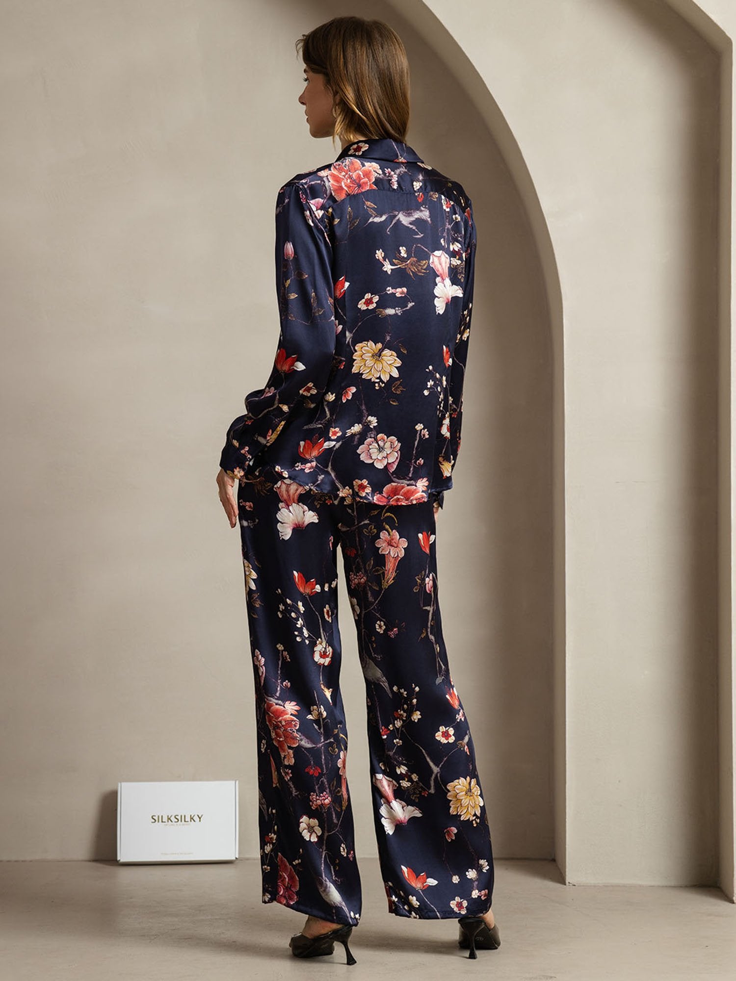 [LaivastoKukka] SilkSilky-FI 19Momme Lapel Collar Women''s Outfit Sets 002