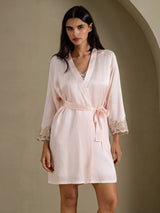 [Pinkki] SilkSilky-FI 3/4 Sleeve Naisten Aamutakki 007